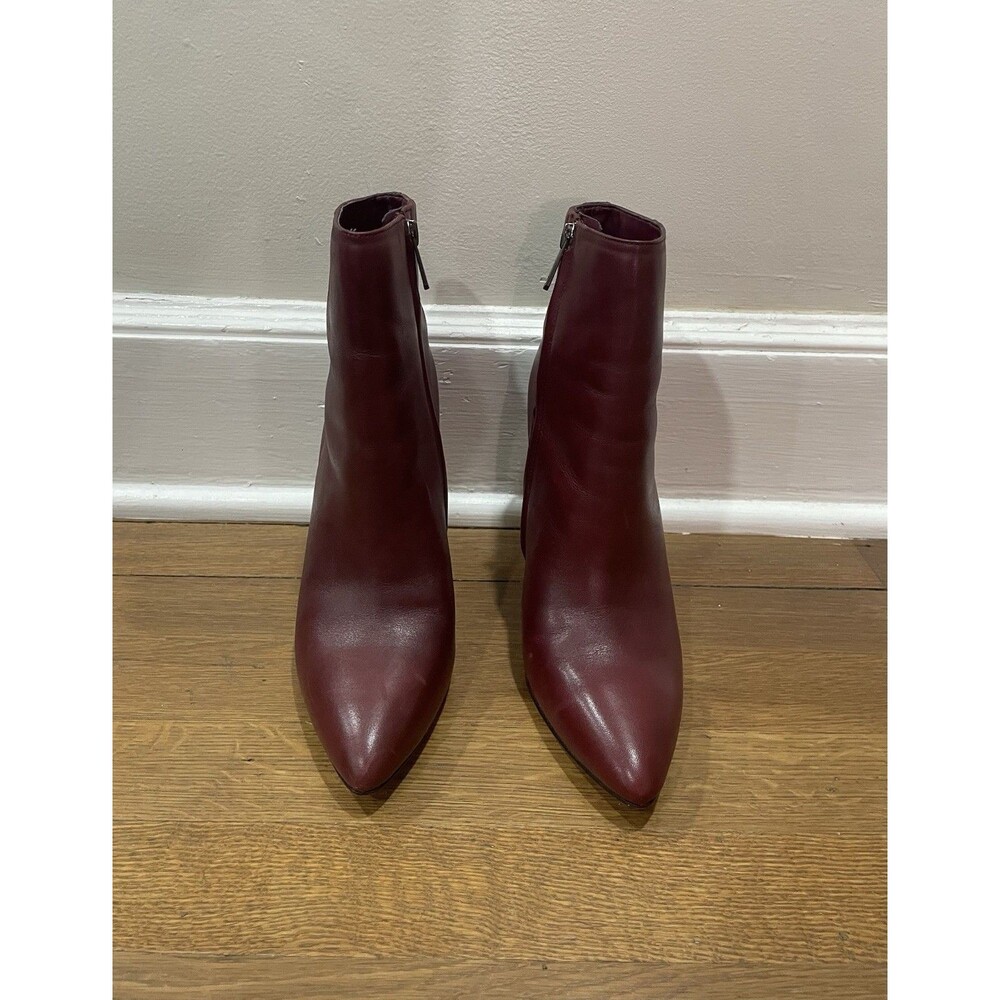 Sam Edelman Burgundy Red Leather Wren Pointed Toe Ankle Boots Bootie Sz 7.5 - Picture 2 of 10